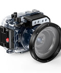 Underwater Camera Housing For Sony RX100 VII With IPX8 40m Depth, Waterproof Case, clear port and sturdy design for water sports.