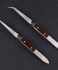Precision Cross Tip Soldering Tweezers For Hot Welding Electronics Circuit Board Repair Clamps with steel grips and angled tips.