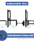 Hella Secure Anti Slip Mattress Grippers adjustable sizes shown; black heavy-duty brackets for twin to king bed frames.