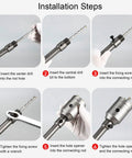 Pro Tungsten Steel Hole Saw Kit With YG8C Alloy Heads For Concrete Brick And Cement Drilling 30 To 110mm Diameters Plus Connectors installation steps