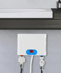 Heavy Duty Top Tier Instant Tankless Water Heater With Quick Draw Heating Matrix And Smart Temp Slide Bar Control Panel wall mounted.