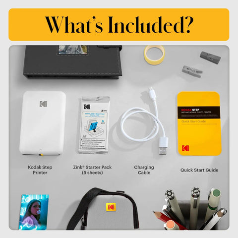 Step Instant Smartphone Photo Printer On The Go Portable Mini Color Wireless Printer and accessories included
