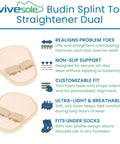 Toe Straightener Splint Pair For Hammer Toe Correction And Claw Toe Relief with beige adjustable toe loops