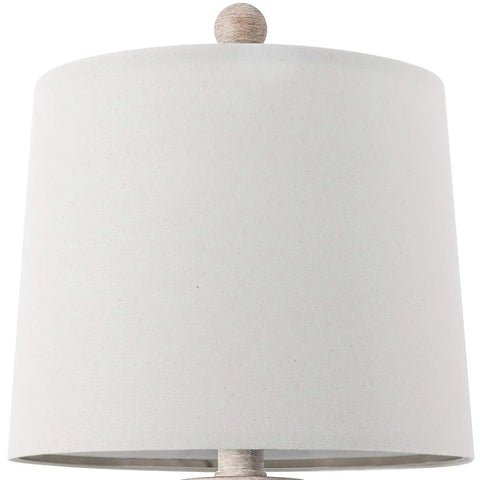 Close-up of linen shade on Two Piece 24 Inch Rustic Resin Table Lamp Set With Linen Shade For Living Room Bedroom Desk End Table Decor Ideal For Office Dorm And Kids Room Cozy Glow With Classic Symmetrical Base And Durable Construction.