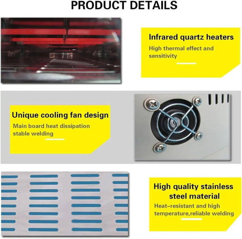 All-In-One Reflow Oven With Infrared Heater Soldering Machine product details with unique cooling fan design