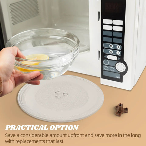 9.6 Inch Microwave Glass Plate Replacement Fits Galanz Farberware 9.6 Inch Turntable Tray 245mm Glass Plate shown with microwave