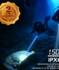 Scuba diver using Professional Underwater Dive Light For Scuba Diving, 1000 Lumen Torch With IPX68 Waterproof in cave