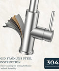 Single Handle Kitchen Faucet With Effortless Pull Down Sprayer Serving Both Clean Stream And Rinse Spray Quick No Fuss Diy Install Total Sink Makeover That Runs Like A Charm showing solid stainless steel construction.