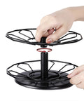 Assembly of K Cup Holder Carousel 3 Tier For Keurig Pods Storage Stand Metal Small Footprint 7.4 Inch Wide With 360 Degree Rotation