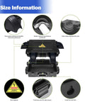 Compact Outdoor Electrical Box With IP54 Weatherproof Cord Cover, Four-Port Enclosure For 12mm To 16mm Cables, Waterproof Extension Cord Organizer For Outdoor Power Setup, Keeps Cords Neat, Safe, And Ready To Roll. Black plastic box with waterproof shield and cable clamps