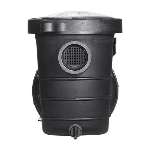Tough As Nails Dual Speed Above Ground Pool Pump With 1.5 HP Copper Motor showing black housing and strainer basket access.