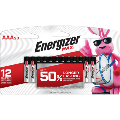 Top Shelf Real Deal Triple A Alkaline Batteries Heavy Duty Leak Proof Extended Life For Remote Controls Gaming Toys Party Gear And Medical Devices Solid 20 Pack reliable power starter pick in package with mascot.