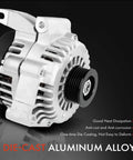 Alternator Compatible With Buick LeSabre And Pontiac Bonneville 2000 2001 2002 2003 2004 V6 3.8L 12V 105A Clockwise 6 Groove Pulley Replacement aluminum alloy die-cast housing.