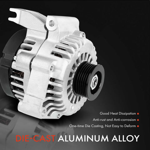 Alternator Compatible With Buick LeSabre And Pontiac Bonneville 2000 2001 2002 2003 2004 V6 3.8L 12V 105A Clockwise 6 Groove Pulley Replacement aluminum alloy die-cast housing.