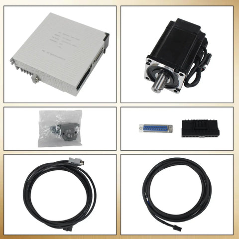 Beefed-Up 1000W 220V Servo Motor Kit with driver, CNC controller, and 10000 PPR encoder for engravers and milling machines