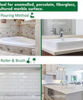 Tub And Tile Refinishing Kit With Tools 1kg Emulsion Part A And 20g Hardener Part B for bathtubs, washbasins, tiles, countertops.