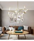 Post-Modern Nordic Pendant Light Herringbone Contemporary Living Room Dining Room Dimmable G9 Bulb Hanging Lamps LED in a stylish setting.