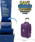 Underseat Rolling Carry On Bag 17x13x8 Inches Personal Item For JetBlue Spirit Frontier shown against size checker