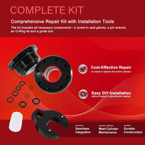 Front Mount Pro Grade Hydraulic Steering Cylinder Seal Kit With Pin Wrench For SeaStar HC5340 HC5341 HC5342 HC5343 HC5345