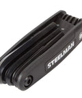 Pocket Folding Hex Key Wrench Set With 1.5 2 2.5 3 4 5 6 8mm Sizes, chamfered ends, steel with black oxide coating, folded view