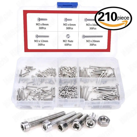420 Pieces M2 And M3 Stainless Steel Hex Socket Head Cap Screws And Nuts Kit With Organizer Box for DIY Projects