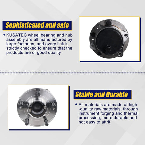 512326 Rear Wheel Bearing And Hub Assembly For Hyundai Santa Fe Veracruz Sorento 5 Lug With ABS Rear FWD, front and rear view
