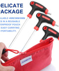 Bike Hex Allen Key Wrench Set 4 5 6mm T-Handle With Ball End, shown with red waterproof pouch for storage and portability.