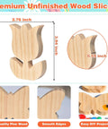 Spring Wood Cutouts Painting Kit 6 Pack Tulip And Butterfly Shapes Unfinished Blank Wood Slices dimensions and features.