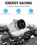Heavy Duty Badass AC Compressor With Clutch Fits Honda Civic 2002 To 2005 1.7L Engine showcased from an angle above engine.