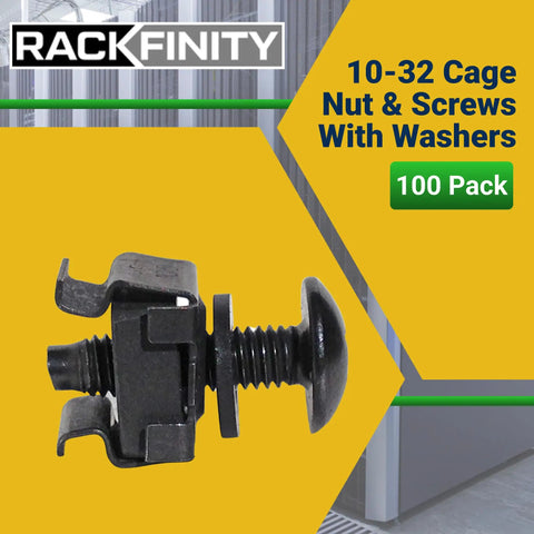 Top Drawer 10-32 Machine Screw And Cage Nut Bundle With Washers, Pro Grade Rackmount Gear ready for DIY or server upgrades.