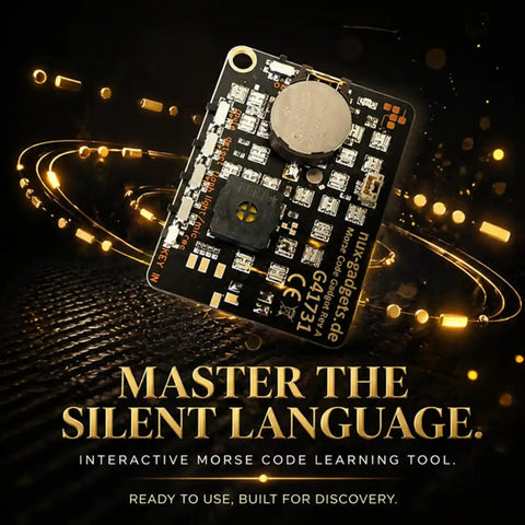 Interactive Morse Code Training Kit With LEDs And Signal Buttons for adults with circuit board design for decoding practice.