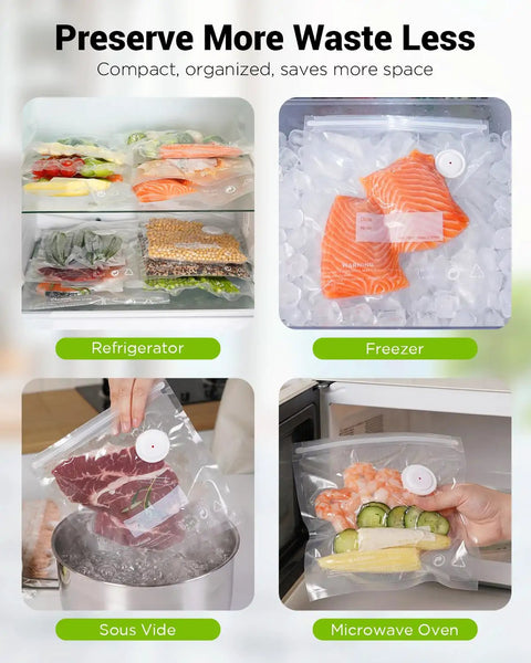 Cordless Handheld Food Vacuum Sealer With 30 Reusable Bags, Compact Portable Saver For Sous Vide, Meal Prep, Meats And Veggies, Fast 5 Second Seal, 1800mAh Rechargeable Battery, Keeps Freshness Up To 6x Longer in fridge and freezer.