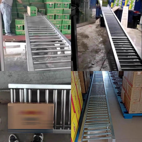 Light Duty Roller Conveyor With 2.5cm Galvanized Steel Rollers For Easy Material Handling In Warehouses And Factories Available In 30 35 And 40 Cm Widths A 150 Cm Long Frame Built To Last Durable Silver Finish A Real Workhorse For DIY Projects, silver roller conveyor in warehouse