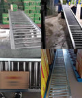 Light Duty Gravity Roller Conveyor System With 2.5 Cm Galvanized Steel Rollers For Fast, Easy Warehouse And Factory Unloading, Durable Steel Frame, Dock Ready, Available In 30, 35, 40 Cm Width, Silver, 40 Cm By 120 Cm used for carton unloading