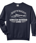 Shipwright Inspired Hawaiian Outrigger Canoe Boat Builder Sweatshirt For Dope Boaters And Handy Home Builders Heavyweight Comfort Crewneck For Everyday Wear A Killer Gift For Dads And Boat Lovers, black with canoe graphic