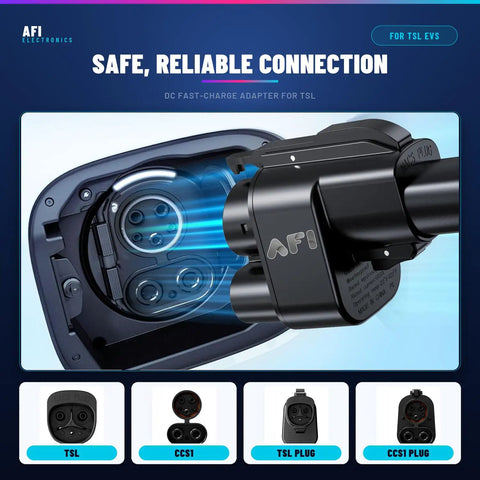 Hella Durable NACS To CCS1 Adapter For Tesla Superchargers delivering 500A and 1000V fast charging on vehicle charging port.
