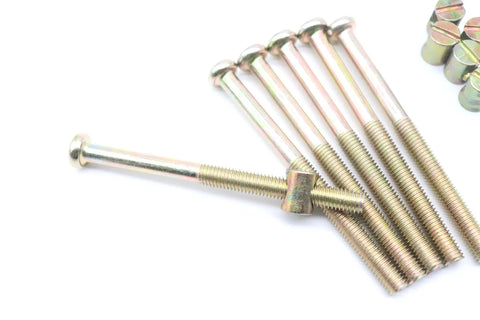 M8 X 120mm Hex Drive Socket Cap Furniture Barrel Nuts And Bolts Set For Replacement Bunk Bed Frames Heavy Duty Hardware Built Tough With A Solid As Rock Hold That Stops Wobbles Dead In Their Tracks 10 Piece Pack, includes zinc-plated socket caps.