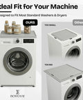 Washer And Dryer Top Cover Protector 25x25 Inch Silicone Waterproof Dust Guard shown on washing machines.