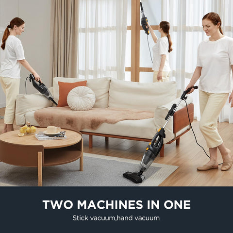 Blaze 3 In 1 Stick Vacuum Cleaner With Powerful Suction Lightweight Four Pound Handheld used on floor and sofa in living room