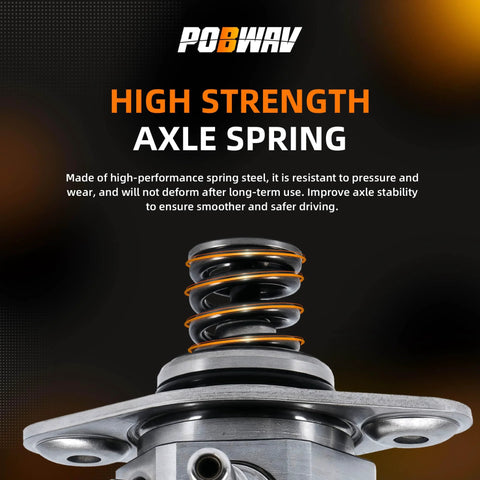 Close-up image of high strength axle spring made of spring steel, resistant to pressure and wear, enhancing axle stability.