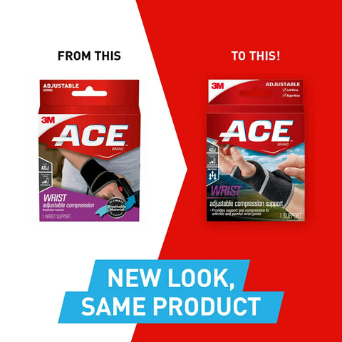 Adjustable Compression Wrist Support Brace With Moderate Joint Relief For Weak Sore Or Injured Wrists Featuring Low Profile Thumb Contoured Design Easy Slip On One Size Fits Most All Day Everyday Hustle packaging update