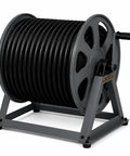 Beefy Heavy-Duty Garden Hose Reel With 200 Ft Capacity, Dual Floor Or Wall Mount, All Metal Hose Organizer, Graphite Finish