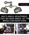 Dual Head Car Seat Headrest Fan With 360 Degree Rotating No Sweat USB Powered Silent Motor For Smooth Rear Passenger Comfort installed on headrest