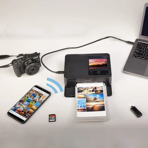 Selphy CP1500 Photo Printer Bundle Wireless Dye Sub Kit With 108 Sheets KP-108 Paper Three Ink Cartridges And Tudak Cleaning Cloth