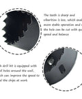 Rannb 70mm bimetal hole saw; close-up of teeth and triangle shank