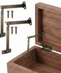 2 Pack Lid Support Hinges Antique Bronze Folding For Wooden Boxes Jewelry Cases Display Furniture Cabinets Cupboards Includes 10 Mounting Screws Rust Resistant Iron 7.6 Inch Extend When Open And 4.3 Inch Closed Built Tough