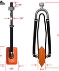 Heavy Duty Steel Boat Motor Flusher With Dual Flow Muff Style Five Eighths Inch Garden Hose Connection dimensions shown