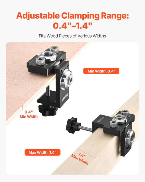 Pocket Hole Jig Kit For Woodworking Adjustable M4 Joinery System Pro Grade Aluminum Jig With Wood Guides Angle Tool Drill Bit Hex Key And Screws For DIY Carpentry Projects