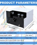 Heavy Duty Pneumatic Wire Stripper Machine With Automatic Clamping For 5-60mm Cables, dimensions and specifications displayed.