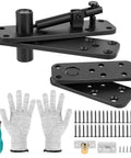 Hidden Pivot Door Hinge Kit Black 360 Degree Swing Hinges Heavy Duty 570 Lbs Load Bearing With Silent Operation For Secret Doors